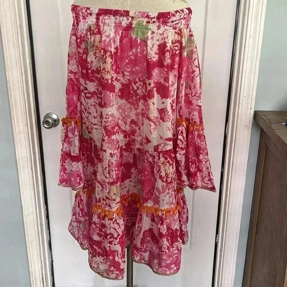 Debbie Katz Women's Talulah Off The Shoulder Ruffle Trim Mini Dress Swim Cover - Picture 6 of 6